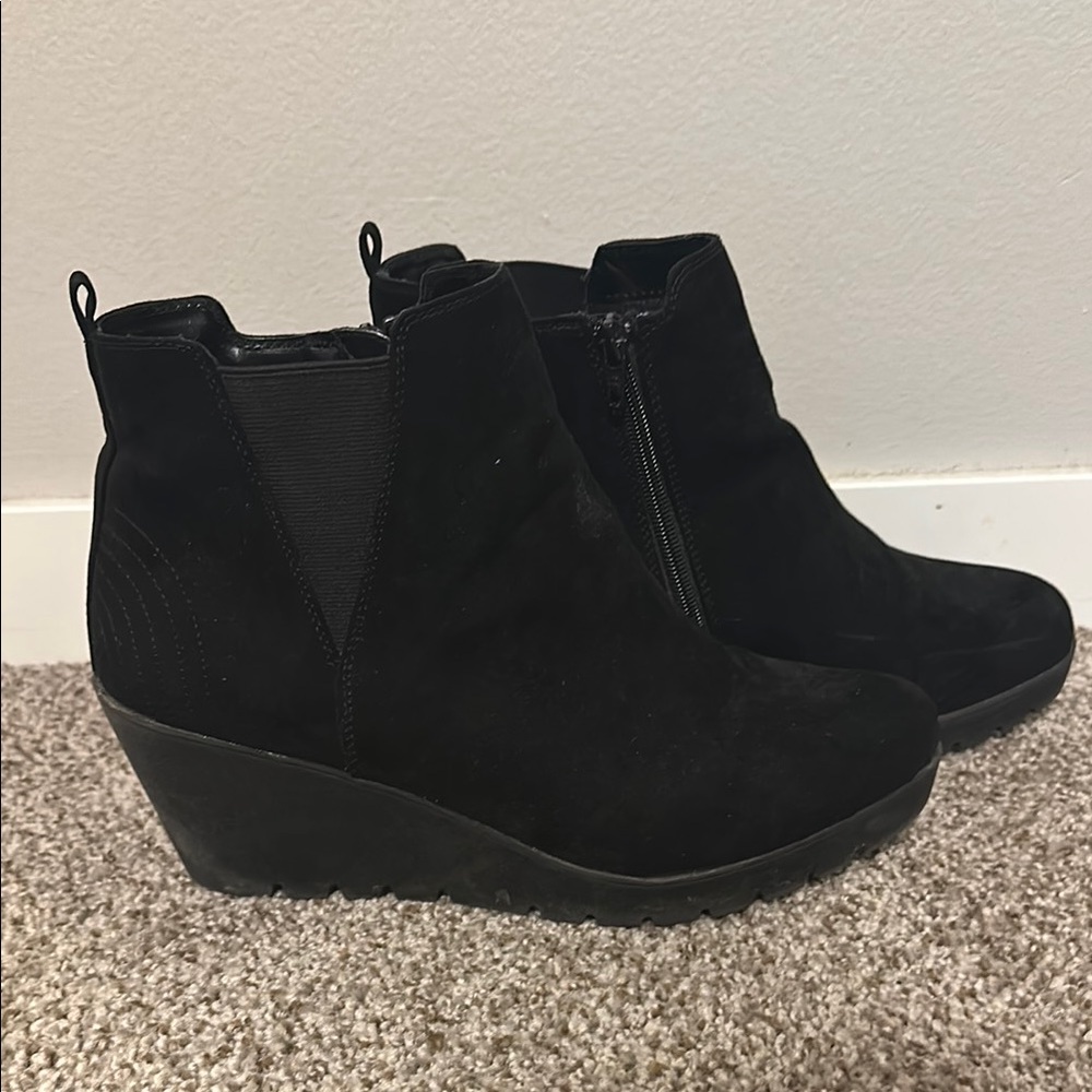 Winter Anti Slip Black Wedge Ankle Boots